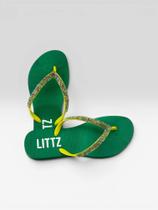 Chinelo Feminino Brasil Littz Verde Correia Strass Chinelo Feminino Brasil Littz Verde Correia Strass