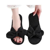 Chinelo Feminino Com Laço, Salto Baixo, Respirável, Antiderrapante, Aberto Na Frente, Sola Macia, - NONE