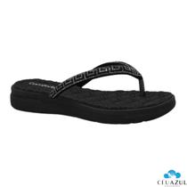 Chinelo Feminino Comfortflex Dedo Rasteira Strass Brilho Conforto