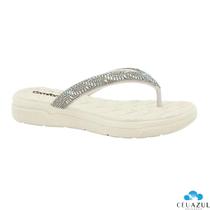 Chinelo Feminino Comfortflex Dedo Rasteira Strass Brilho Glamour Conforto