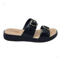 Chinelo feminino comfortflex fivelas couro original