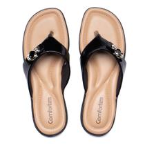 Chinelo Feminino Comfortflex Flatform Verniz Preto Chinelo Feminino Comfortflex Flatform Verniz Preto
