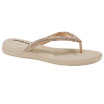 Chinelo Feminino ComfortFlex Strass Conforto Esporão Fascite Plantar Strass Brilho Ref: 24-80301