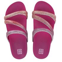 Chinelo Feminino Conforto Flat Tiras Brilho Zaxy Glitter