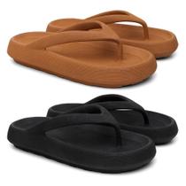 Chinelo Feminino de Dedo Verão Estilo Casual Kit 2 Pares