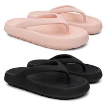 Chinelo Feminino de Dedo Verão Estilo Casual Kit 2 Pares