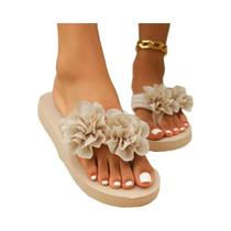 Chinelo Feminino De Praia Verão 2025 Com Decoração Floral Antiderrapante Plataforma Leve Sola EVA Chinelo Feminino De Praia Verão 2025 Com Decoração Floral Antiderrapante Plataforma Leve Sola EVA