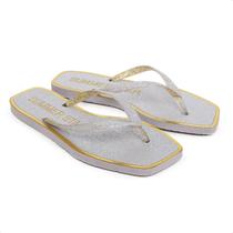Chinelo Feminino Dourado com Brilho Estilo Verão Confortável e Leve Chinelo Feminino Dourado com Brilho Estilo Verão Confortável e Leve
