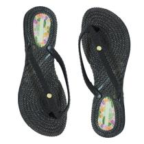 Chinelo Feminino Efeito Trama de Dedo Terra e Água