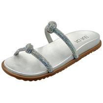 Chinelo Feminino Flat Strass Tira em Nó Sua Cia 8333.15164