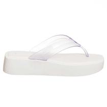 Chinelo Feminino Flatform Hit Branco Translúcido Petite Jolie PJ6141 Chinelo Feminino Flatform Hit Branco Translúcido Petite Jolie PJ6141