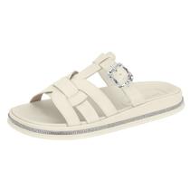 Chinelo Feminino Flatform Papete Conforto Strass Moleca