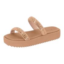 Chinelo Feminino Flatform Strass e Pedrarias Conforto Moleca Chinelo Feminino Flatform Strass e Pedrarias Conforto Moleca