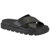 Chinelo Feminino Flatform Strass Preto Vizzano 6459.122