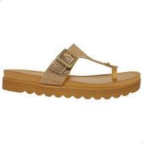 Chinelo feminino flatform tanara strass conforto original