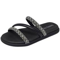 Chinelo Feminino Flatform Tira Strass Geométricas Beira Rio