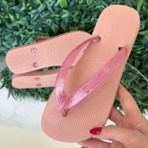 Chinelo Feminino Fofura Gliter Sandalia de dedo Antiderrapante Confortavel