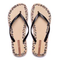 Chinelo Feminino Grendene Ipanema Day Oncinha Bege/Preto