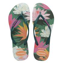 Chinelo Feminino Havaianas Slim Bliss Floral Verde