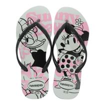 Chinelo Feminino Havaianas Slim Disney Branco/Preto/Rosa