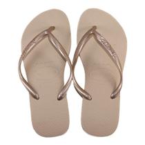 Chinelo Feminino Havaianas Slim Fc Areia/Dourado