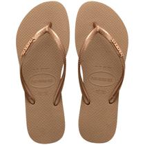 Chinelo Feminino Havaianas Slim Logo Metallic Bronze - 4119