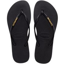 Chinelo Feminino Havaianas Slim Logo Metallic Preto - 4119