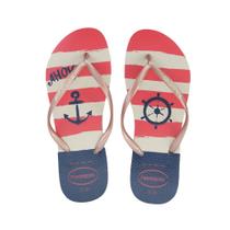 Chinelo Feminino Havaianas Slim Nautical Bege - 4137