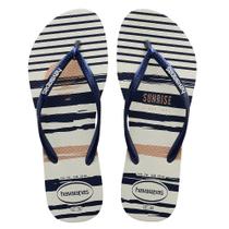 Chinelo Feminino Havaianas Slim Nautical Branco/Marinho Chinelo Feminino Havaianas Slim Nautical Branco/Marinho