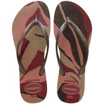 Chinelo Feminino Havaianas Slim Palette Glow Brilho Folhagem