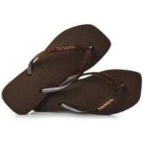 Chinelo Feminino Havaianas Slim Square Glitter Marrom 4148102