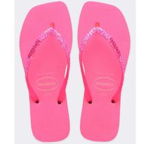 Chinelo Feminino Havaianas Slim Square Glitter Neon