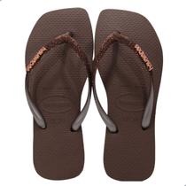 Chinelo Feminino Havaianas Slim Square Marrom Café - 4150248