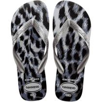 Chinelo Feminino Havaianas Top Animals Cinza Prata