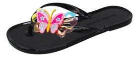 Chinelo Feminino Infantil Borboleta rasteirinha confortável antiderrapante Miss Miss Ref 20020