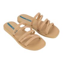 Chinelo Feminino Ipanema Solar Brilha Slide Bege Glitter