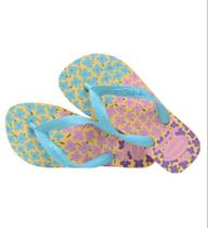 Chinelo Feminino Juvenil Havaianas Kids Flores Yellow/Blue