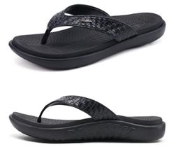 Chinelo Feminino KuaiLu com Suporte para Arco Preto