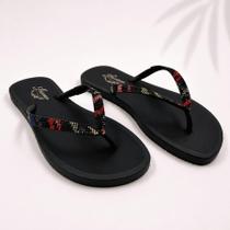 Chinelo Feminino Lessence Strass Zebra Colors