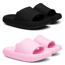 Chinelo Feminino Masculino Nuvem Slide Confortável Kit 2 Chinelo Feminino Masculino Nuvem Slide Confortável Kit 2
