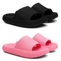 Chinelo Feminino Masculino Nuvem Slide Confortável Kit 2 Chinelo Feminino Masculino Nuvem Slide Confortável Kit 2
