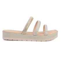 Chinelo Feminino Mississipi Grosseto Branco e Dourado - MB81