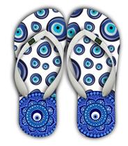 Chinelo Feminino Modelo Adulto Estampado Olho Grego Delicado Moderno Leve e Confortável