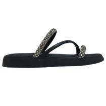 Chinelo Feminino Moleca com Plataforma Strass Brilhante