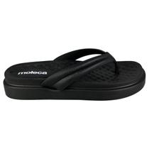 Chinelo Feminino Moleca Conforto Plataforma Tira Acolchoadas Cor:PretoTamanho:37