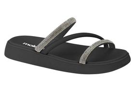 Chinelo Feminino Moleca Flatform Slide Glamour Strass Brilho Chinelo Feminino Moleca Flatform Slide Glamour Strass Brilho