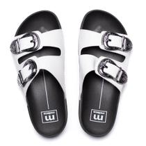 Chinelo Feminino Moleca Napa Fivelas Branco Chinelo Feminino Moleca Napa Fivelas Branco