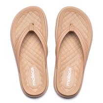 Chinelo Feminino Moleca Tira De Dedo Flatform Nude