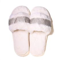 Chinelo Feminino Pantufa Zariff com Strass Branco