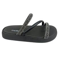 Chinelo Feminino Papete Moleca 5469.121 Preto/Cristal